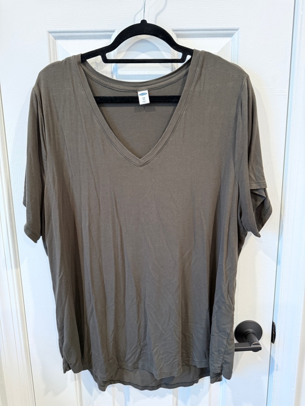 Classic V-Neck Women's Luxe Top in Olive Green
